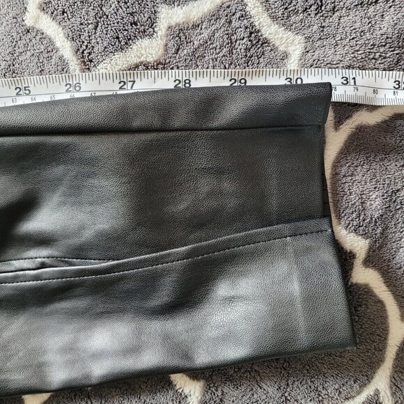 Jason Wu Faux Leather Black High Waist Straight Leg Split Ankle Pants Small New - Picture 10 of 13